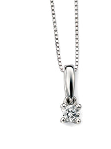 9ct White Gold Solitaire Diamond Pendant 0.10ct