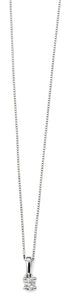 9ct White Gold Diamond Solitaire Pendant 0.15ct