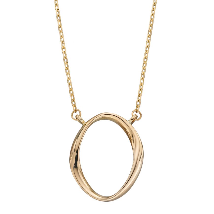 9ct Gold Open Abstract Circle Necklet