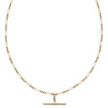 Load image into Gallery viewer, 9ct Gold T-Bar Figaro Necklace
