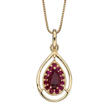 Load image into Gallery viewer, 9ct Gold Tear Drop Ruby Pendant
