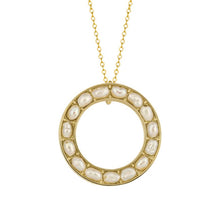 Load image into Gallery viewer, 9ct Gold Open Circle Seed Pearl Pendant
