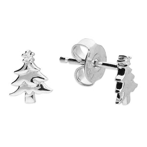 Sterling Silver Christmas Tree Dinky Studs