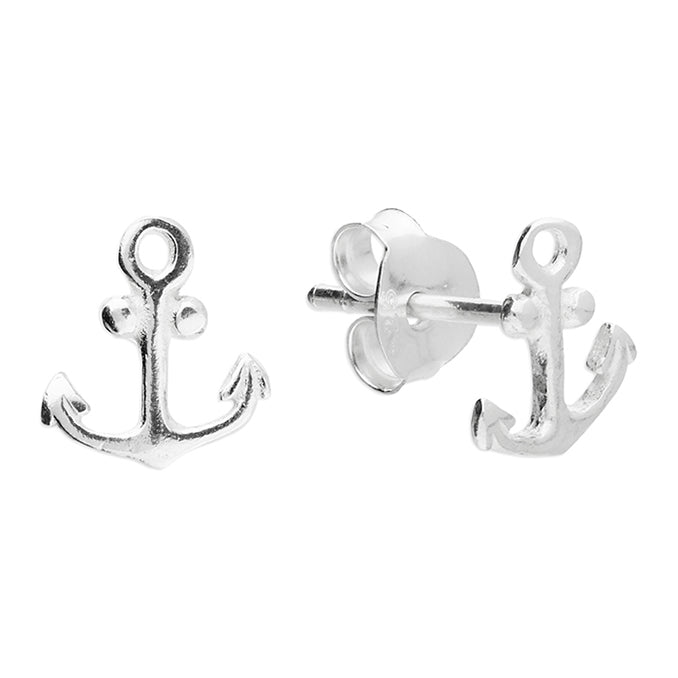 Sterling Silver Anchor Studs