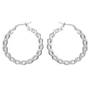 Sterling Silver Flat Chain link Creole
