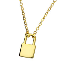 Load image into Gallery viewer, Gold Plated Silver Mini Padlock Necklace
