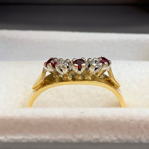 Secondhand Ruby and Diamond Shaped Ring
