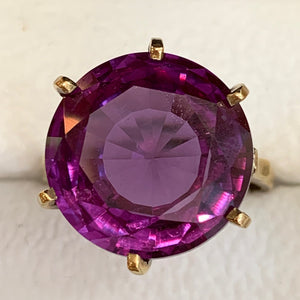 Secondhand Large Synthetic Corundum Dress Cocktail Ring