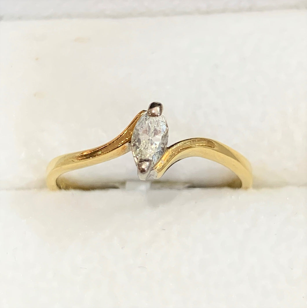 Secondhand Marquise Cut Diamond Twist Ring