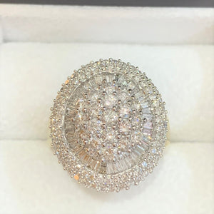 Secondhand Large Oval Diamond Cluster Ring
