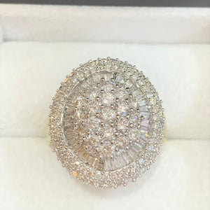 Secondhand Large Oval Diamond Cluster Ring