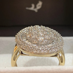 Secondhand Large Oval Diamond Cluster Ring
