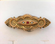 Load image into Gallery viewer, Secondhand Antique Ruby &amp; Pearl Memorial Brooch
