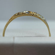 Load image into Gallery viewer, Secondhand Gold Antique Style Band Ring with Sapphires and Diamonds
