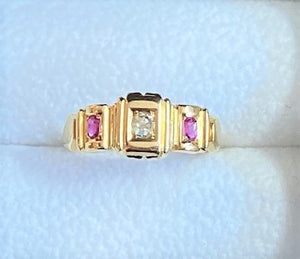 Secondhand Antique Ruby and Diamond Ring - Dated 1880