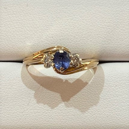 Secondhand Sapphire and Diamond Twist Three Stone Ring