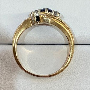 Secondhand Sapphire and Diamond Twist Three Stone Ring