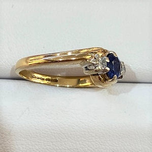 Secondhand Sapphire and Diamond Twist Three Stone Ring