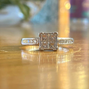 Secondhand Platinum Diamond Quad Style Ring