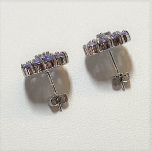 Secondhand Tanzanite Cluster Stud Earrings