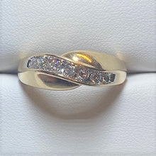 Load image into Gallery viewer, Secondhand 9ct Gold Diamond Cross Over Ring
