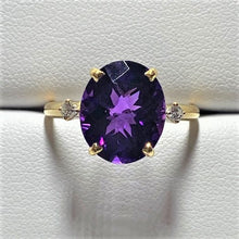 Load image into Gallery viewer, Secondhand 18ct Gold Amethyst and Diamond Ring
