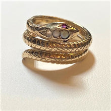 Load image into Gallery viewer, Secondhand Ruby and Opal Coiled Snake Ring
