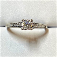 Load image into Gallery viewer, Secondhand Illusion Set Diamond Ring with Diamond Shoulders
