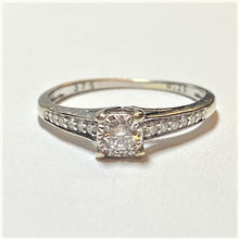 Load image into Gallery viewer, Secondhand Illusion Set Diamond Ring with Diamond Shoulders
