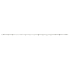 Silver Multi Disc Charm Ankle Bracelet