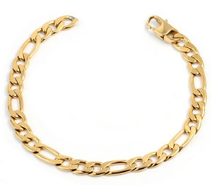 Gold Plated Steel Figaro Bracelet