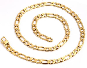 Gold Plated Stainless Steel Figaro Neck Chain