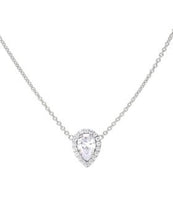 Load image into Gallery viewer, Diamonfire Cubic Zirconia Teardrop Halo Necklet
