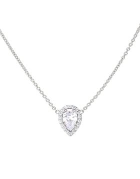 Diamonfire Cubic Zirconia Teardrop Halo Necklet