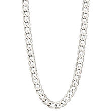 Load image into Gallery viewer, Sterling Silver Platinum Plated Diamond Cut Curb Chain

