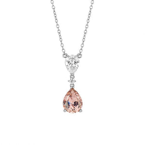 Diamonfire Dusky Pink Cubic Zirconia Pear Drop Pendant