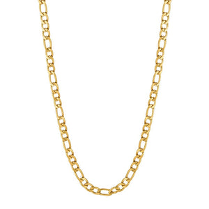 Steel Figaro Necklace - Gold Plated