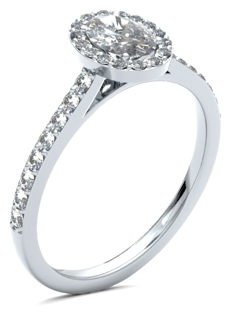 Oval Diamond Halo Style Engagement Ring