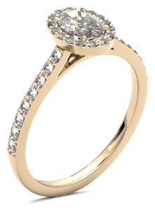 Oval Diamond Halo Style Engagement Ring