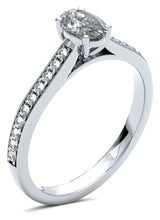 Load image into Gallery viewer, Diamond Ring - Oval 0.50ct Diamond with Diamond set Shoulders
