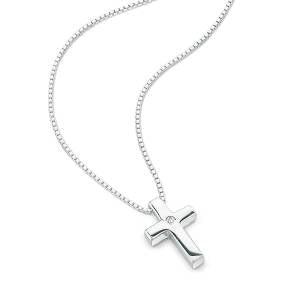 D For Diamond Silver Small Cross