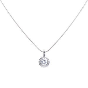 Diamonfire Round Pave Cubic Zirconia Halo Pendant