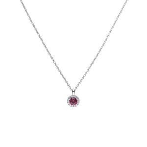 Diamonfire Ruby Red Cubic Zirconia Halo Pendant