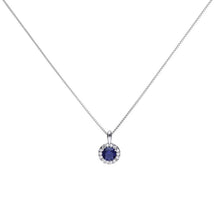 Load image into Gallery viewer, Diamonfire Sapphire Blue Cubic Zirconia Halo Pendant
