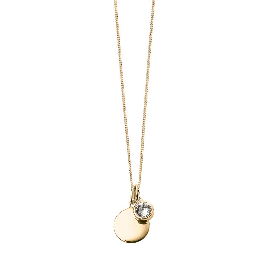 Gold Plate April Birthstone Necklace
