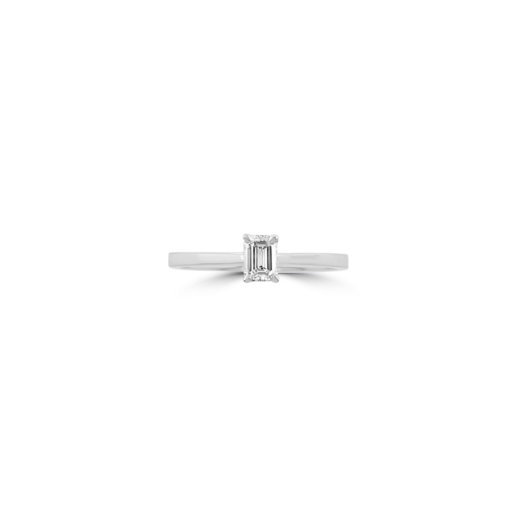 Platinum Emerald Cut Diamond Solitaire 0.33ct