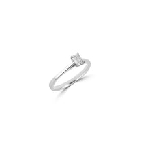 Load image into Gallery viewer, Platinum Emerald Cut Diamond Solitaire 0.33ct
