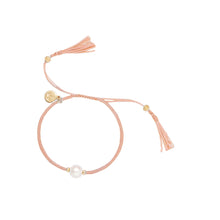 Load image into Gallery viewer, Jersey Pearl Crown Tassel Bracelet
