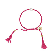 Load image into Gallery viewer, Jersey Pearl Crown Tassel Bracelet
