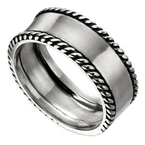 Silver Rope Edge Patterned Ring